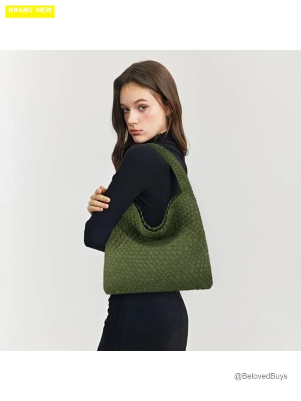 Vegan Leather Hobo Bag with Top Handle & Shoulder Strap, Faux Suede Tote, Large